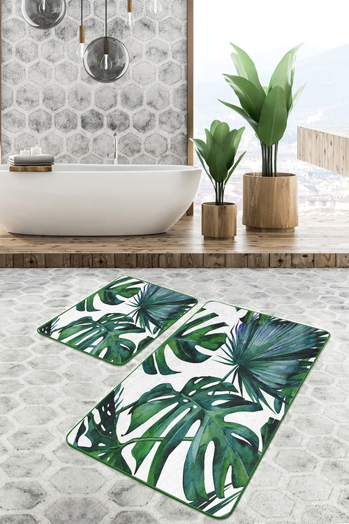 Set di 2 Tappetini da bagno antiscivolo Bade BPS141 Rectangle Multicolore, 100 x 60 cm / 60 x 50 cm