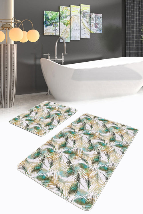 Set di 2 Tappetini da bagno antiscivolo Bade BPS142 Rectangle Multicolore, 100 x 60 cm / 60 x 50 cm (1)