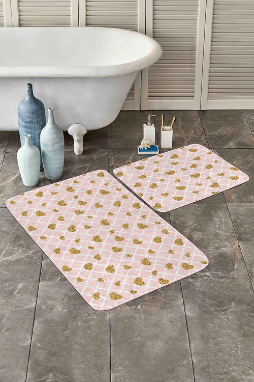Set di 2 Tappetini da bagno antiscivolo Bade BPS144 Rectangle Multicolore, 100 x 60 cm / 60 x 50 cm