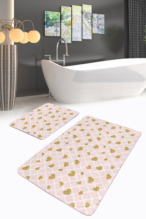 Set di 2 Tappetini da bagno antiscivolo Bade BPS144 Rectangle Multicolore, 100 x 60 cm / 60 x 50 cm (1)