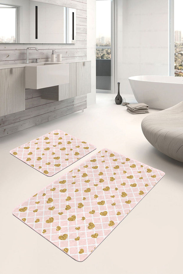 Set di 2 Tappetini da bagno antiscivolo Bade BPS144 Rectangle Multicolore, 100 x 60 cm / 60 x 50 cm (2)