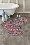 Set di 2 Tappetini da bagno antiscivolo Bade BPS146 Rectangle Multicolore, 100 x 60 cm / 60 x 50 cm