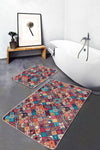 Set di 2 Tappetini da bagno antiscivolo Bade BPS146 Rectangle Multicolore, 100 x 60 cm / 60 x 50 cm (2)