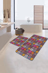 Set di 2 Tappetini da bagno antiscivolo Bade BPS147 Rectangle Multicolore, 100 x 60 cm / 60 x 50 cm (1)