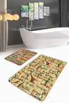 Set di 2 Tappetini da bagno antiscivolo Bade BPS148 Rectangle Multicolore, 100 x 60 cm / 60 x 50 cm (1)