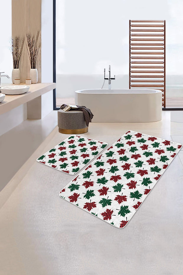 Set di 2 Tappetini da bagno antiscivolo Barris BPS268 Multicolore, 100 x 60 cm / 60 x 50 cm (2)