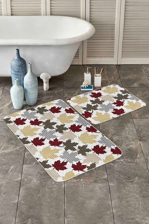 Set di 2 Tappetini da bagno antiscivolo Barris BPS270 Rectangle Multicolore, 100 x 60 cm / 60 x 50 cm