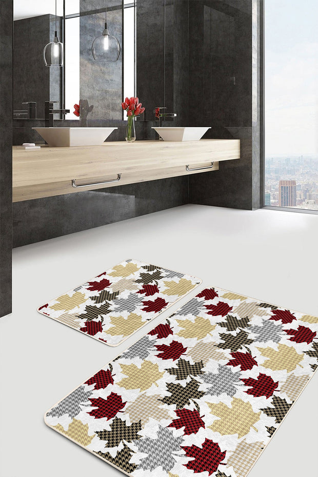 Set di 2 Tappetini da bagno antiscivolo Barris BPS270 Rectangle Multicolore, 100 x 60 cm / 60 x 50 cm (1)