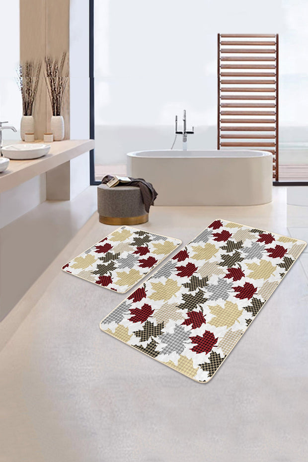 Set di 2 Tappetini da bagno antiscivolo Barris BPS270 Rectangle Multicolore, 100 x 60 cm / 60 x 50 cm (2)