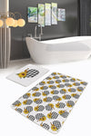Set di 2 Tappetini da bagno antiscivolo Barris BPS271 Rectangle Multicolore, 100 x 60 cm / 60 x 50 cm (2)
