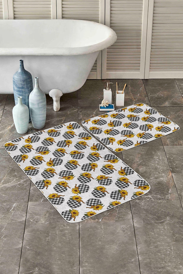 Set di 2 Tappetini da bagno antiscivolo Barris BPS272 Rectangle Multicolore, 100 x 60 cm / 60 x 50 cm (1)