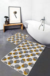 Set di 2 Tappetini da bagno antiscivolo Barris BPS272 Rectangle Multicolore, 100 x 60 cm / 60 x 50 cm (2)