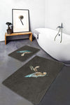Set di 2 Tappetini da bagno antiscivolo Barris BPS273 Rectangle Multicolore, 100 x 60 cm / 60 x 50 cm