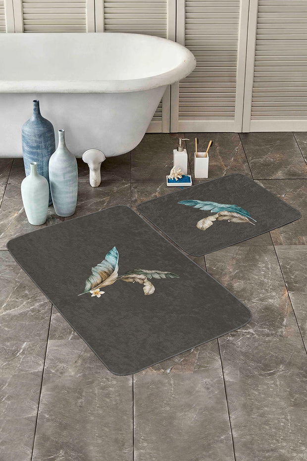 Set di 2 Tappetini da bagno antiscivolo Barris BPS273 Rectangle Multicolore, 100 x 60 cm / 60 x 50 cm (2)