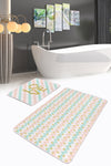 Set di 2 Tappetini da bagno antiscivolo Barris BPS274 Rectangle Multicolore, 100 x 60 cm / 60 x 50 cm (2)
