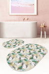 Set di 2 Tappetini da bagno antiscivolo Beren BPS547 Oval Multicolore, 100 x 60 cm / 60 x 50 cm (1)