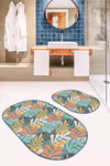 Set di 2 Tappetini da bagno antiscivolo Beren BPS551 Oval Multicolore, 100 x 60 cm / 60 x 50 cm (1)