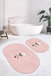 Set di 2 Tappetini da bagno antiscivolo Beren BPS556 Oval Multicolore, 100 x 60 cm / 60 x 50 cm (2)