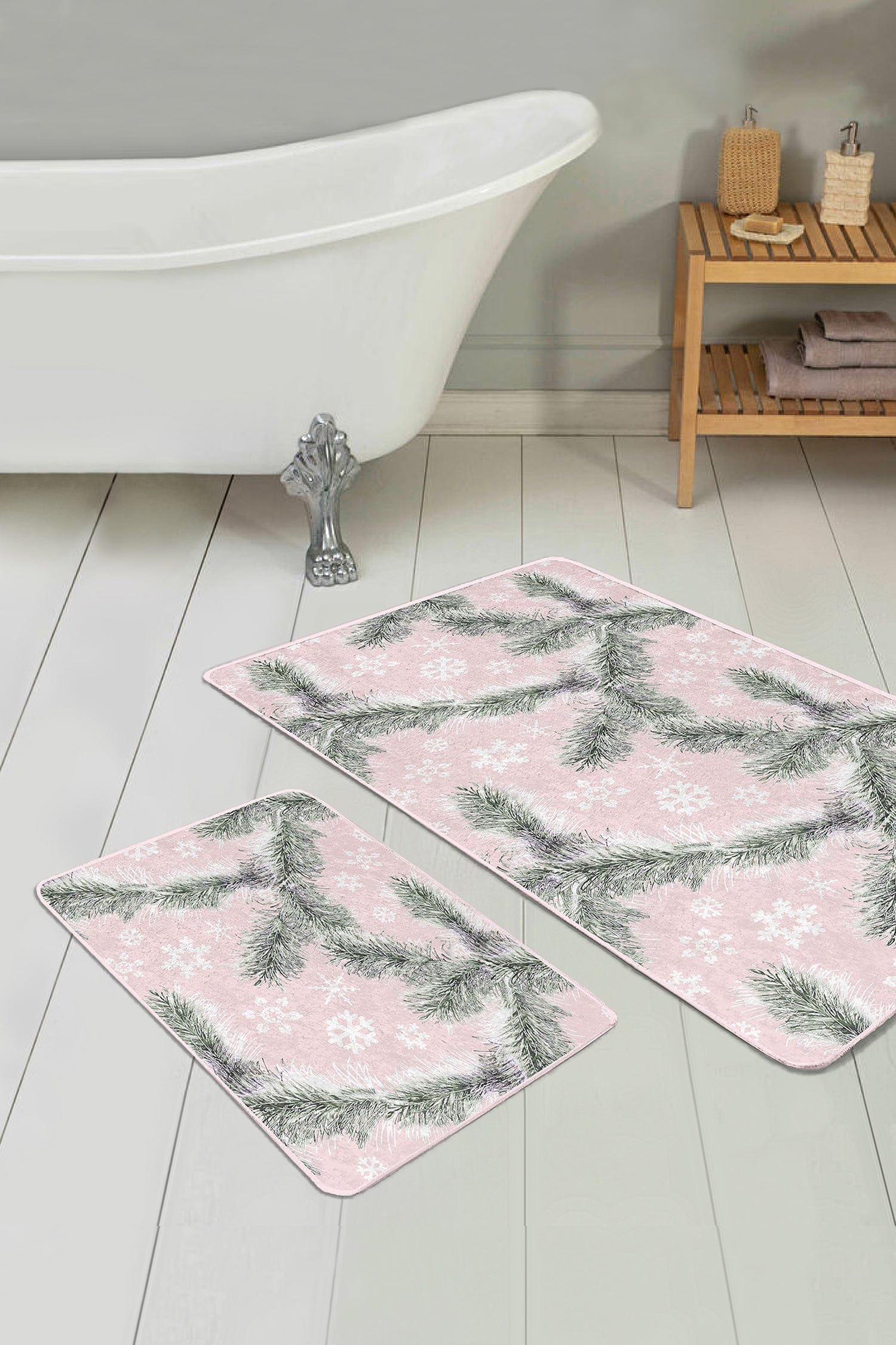 Set di 2 Tappetini da bagno antiscivolo Cansu BPS230 Rectangle Multicolore, 100 x 60 cm / 60 x 50 cm
