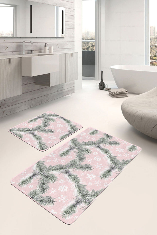 Set di 2 Tappetini da bagno antiscivolo Cansu BPS230 Rectangle Multicolore, 100 x 60 cm / 60 x 50 cm (1)