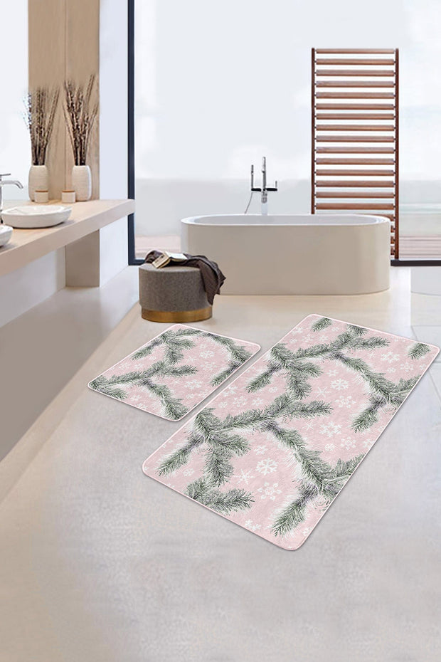 Set di 2 Tappetini da bagno antiscivolo Cansu BPS230 Rectangle Multicolore, 100 x 60 cm / 60 x 50 cm (2)