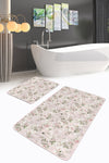 Hillkar Global Set di 2 Tappetini da bagno antiscivolo Cansu BPS234 Rectangle Multicolore, 100 x 60 cm / 60 x 50 cm