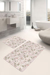 Hillkar Global Set di 2 Tappetini da bagno antiscivolo Cansu BPS234 Rectangle Multicolore, 100 x 60 cm / 60 x 50 cm