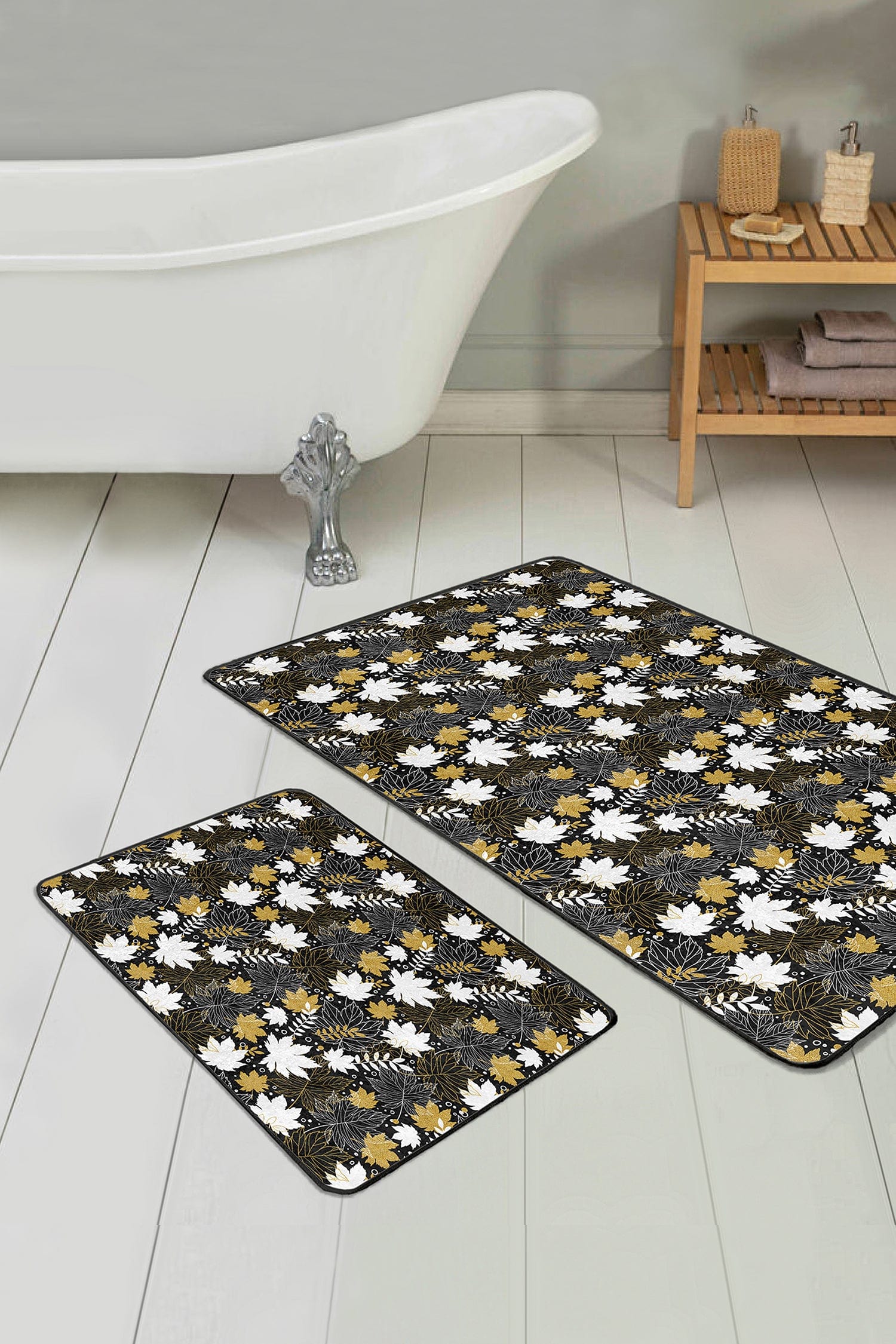 Set di 2 Tappetini da bagno antiscivolo Cansu BPS236 Rectangle Multicolore, 100 x 60 cm / 60 x 50 cm