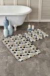 Set di 2 Tappetini da bagno antiscivolo Cansu BPS237 Rectangle Multicolore, 100 x 60 cm / 60 x 50 cm