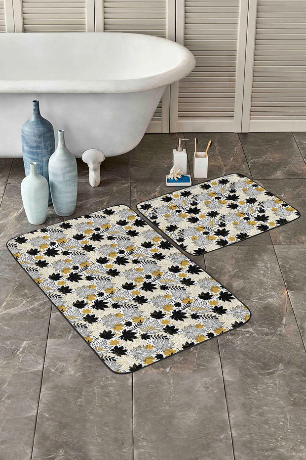 Set di 2 Tappetini da bagno antiscivolo Cansu BPS237 Rectangle Multicolore, 100 x 60 cm / 60 x 50 cm