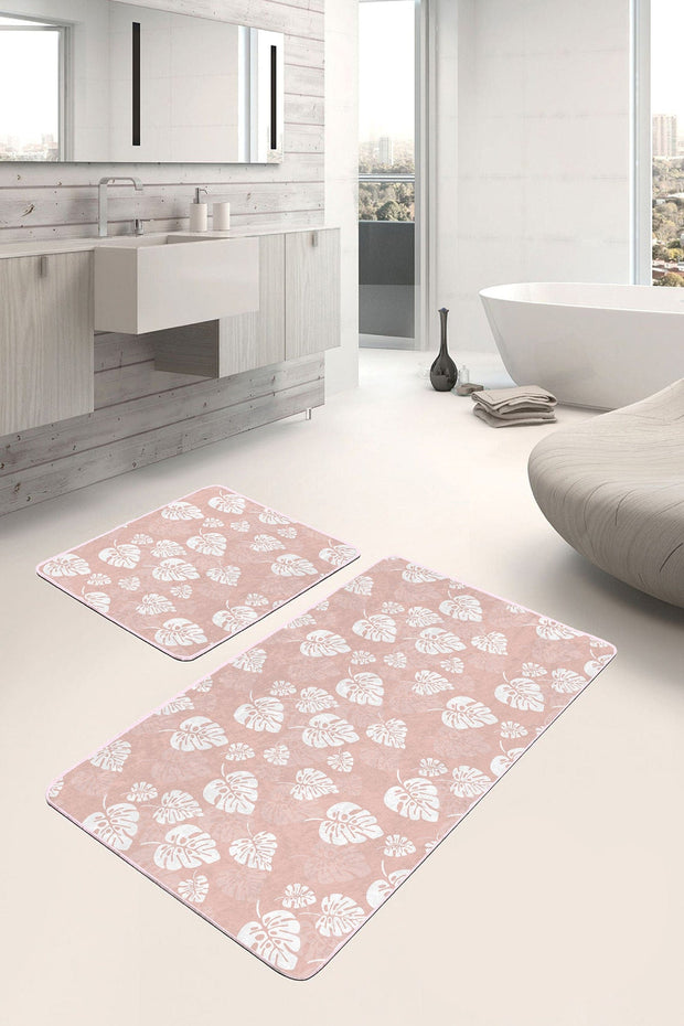 Set di 2 Tappetini da bagno antiscivolo Cansu BPS239 Rectangle Multicolore, 100 x 60 cm / 60 x 50 cm (1)