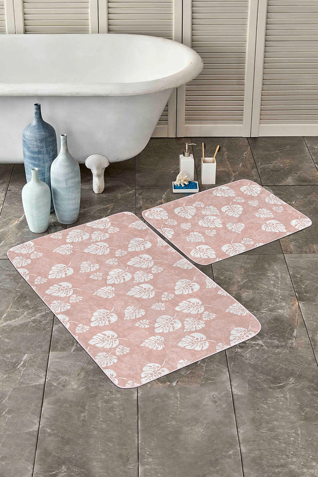 Set di 2 Tappetini da bagno antiscivolo Cansu BPS239 Rectangle Multicolore, 100 x 60 cm / 60 x 50 cm (2)