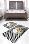 Set di 2 Tappetini da bagno antiscivolo Caria BPS394 Rectangle Multicolore, 100 x 60 cm / 60 x 50 cm (2)