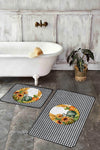 Set di 2 Tappetini da bagno antiscivolo Caria BPS397 Rectangle Multicolore, 100 x 60 cm / 60 x 50 cm