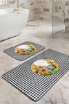 Set di 2 Tappetini da bagno antiscivolo Caria BPS397 Rectangle Multicolore, 100 x 60 cm / 60 x 50 cm (2)