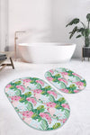 Set di 2 Tappetini da bagno antiscivolo Cemre BPS618 Oval Multicolore, 100 x 60 cm / 60 x 50 cm (2)