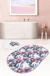 Set di 2 Tappetini da bagno antiscivolo Ceren BPS605 Oval Multicolore, 100 x 60 cm / 60 x 50 cm