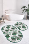 Set di 2 Tappetini da bagno antiscivolo Ceren BPS606 Oval Multicolore, 100 x 60 cm / 60 x 50 cm (1)
