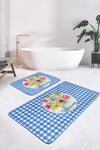 Set di 2 Tappetini da bagno antiscivolo Ceylan BPS403 Rectangle Multicolore, 100 x 60 cm / 60 x 50 cm