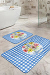 Set di 2 Tappetini da bagno antiscivolo Ceylan BPS403 Rectangle Multicolore, 100 x 60 cm / 60 x 50 cm (2)