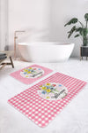 Set di 2 Tappetini da bagno antiscivolo Ceylan BPS404 Rectangle Multicolore, 100 x 60 cm / 60 x 50 cm (2)
