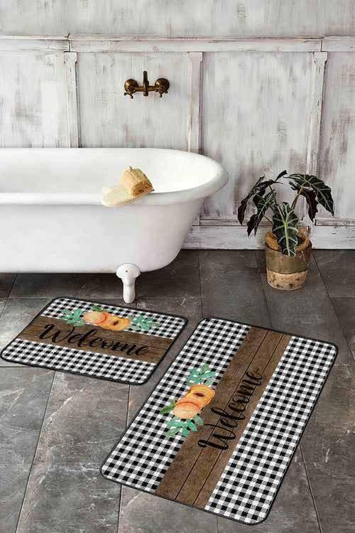 Set di 2 Tappetini da bagno antiscivolo Ceylan BPS407 Rectangle Multicolore, 100 x 60 cm / 60 x 50 cm