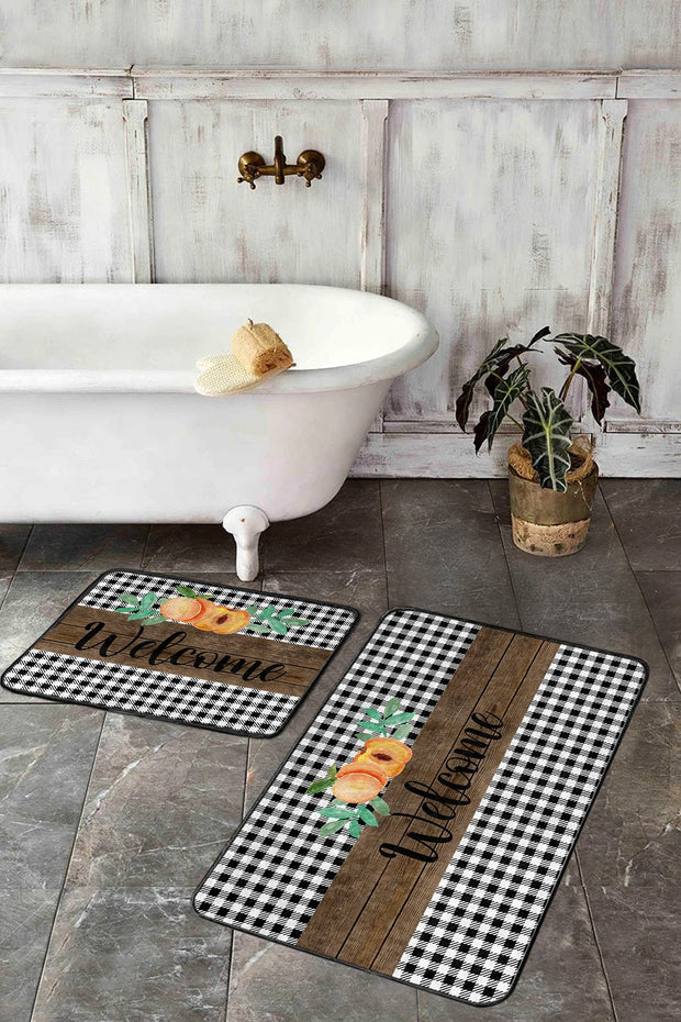 Set di 2 Tappetini da bagno antiscivolo Ceylan BPS407 Rectangle Multicolore, 100 x 60 cm / 60 x 50 cm