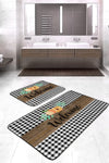 Set di 2 Tappetini da bagno antiscivolo Ceylan BPS407 Rectangle Multicolore, 100 x 60 cm / 60 x 50 cm (1)
