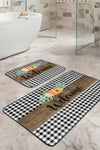 Set di 2 Tappetini da bagno antiscivolo Ceylan BPS407 Rectangle Multicolore, 100 x 60 cm / 60 x 50 cm (2)
