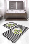Set di 2 Tappetini da bagno antiscivolo Ceylan BPS408 Rectangle Multicolore, 100 x 60 cm / 60 x 50 cm