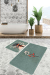 Set di 2 Tappetini da bagno antiscivolo Cicek BPS479 Rectangle Multicolore, 100 x 60 cm / 60 x 50 cm (1)