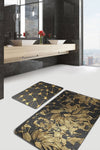Set di 2 Tappetini da bagno antiscivolo Cicek BPS481 Rectangle Multicolore, 100 x 60 cm / 60 x 50 cm