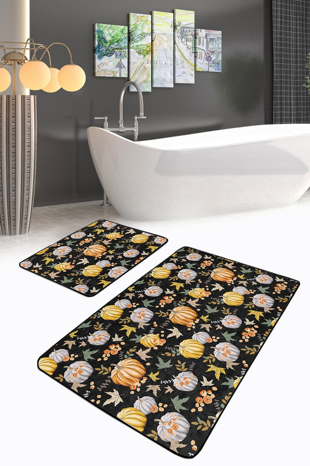 Set di 2 Tappetini da bagno antiscivolo Damla BPS248 Rectangle Multicolore, 100 x 60 cm / 60 x 50 cm (2)
