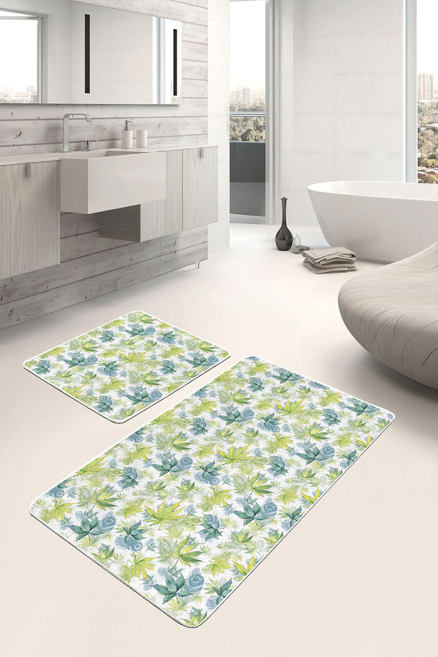 Set di 2 Tappetini da bagno antiscivolo Damla BPS250 Rectangle Multicolore, 100 x 60 cm / 60 x 50 cm (2)